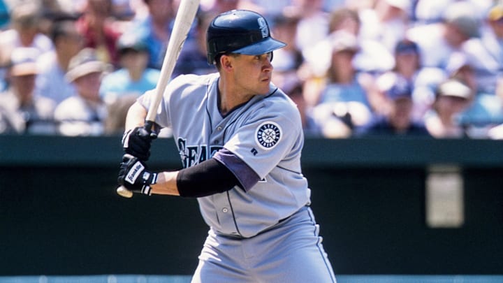 Seattle Mariners second baseman Bret Boone prepares to hit during a game against the Baltimore Orioles in 2002 at Camden Yards.