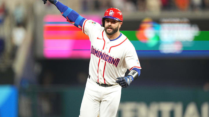 Mar 13, 2026; Miami, FL, United States; Dominican Republic catcher Austin Wells (28) rounds the bases after hitting a walk-off home run in the seventh inning against Korea during a quarterfinal game of the 2026 World Baseball Classic at loanDepot Park. Mandatory Credit: Jim Rassol-Imagn Images Mar 13, 2026; Miami, FL, United States; Dominican Republic catcher Austin Wells (28) rounds the bases after hitting a walk-off home run in the seventh inning against Korea during a quarterfinal game of the 2026 World Baseball Classic at loanDepot Park. Mandatory Credit: Jim Rassol-Imagn Images