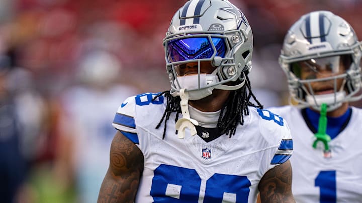 Dallas Cowboys wide receiver CeeDee Lamb during warmups before the start of the game against the San Francisco 49ers.