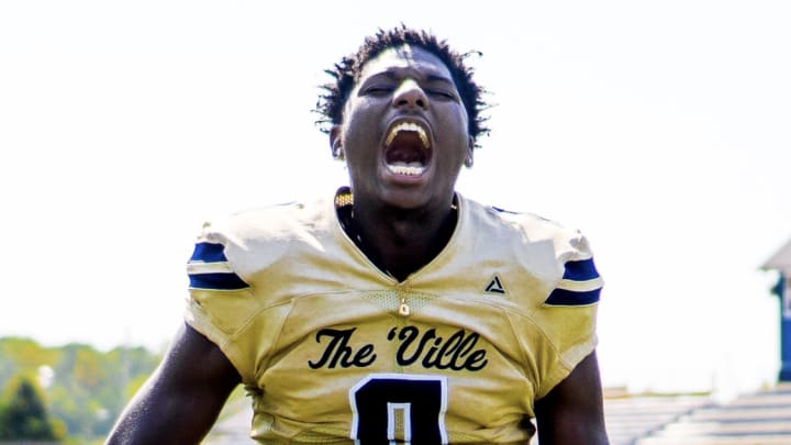 Kendre Harrison during media day for his highschool