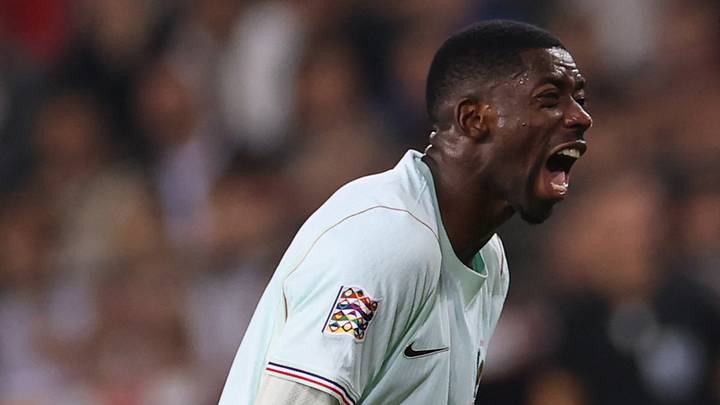 Ousmane Dembélé, delantero de la selección francesa, reacciona durante el partido de la Liga de Naciones de la UEFA frente a Turquía Ousmane Dembélé, delantero de la selección francesa, reacciona durante el partido de la Liga de Naciones de la UEFA frente a Turquía
