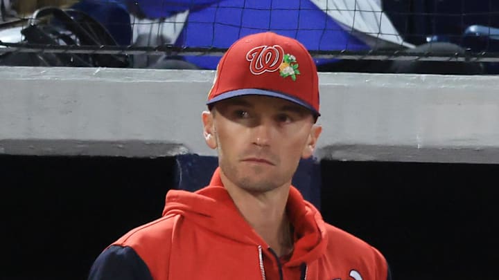 Feb 25, 2026; Tampa, Florida, USA; Washington Nationals manager Blake Butera looks on against the New York Yankees at George M. Steinbrenner Field. Mandatory Credit: Kim Klement Neitzel-Imagn Images Feb 25, 2026; Tampa, Florida, USA; Washington Nationals manager Blake Butera looks on against the New York Yankees at George M. Steinbrenner Field. Mandatory Credit: Kim Klement Neitzel-Imagn Images