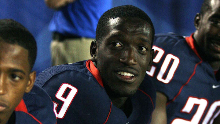 Arizona safety Joe Perkins waiting to take the field on defense