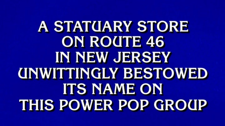 YouTube screenshot of 'Jeopardy!' clue related to Fountains of Wayne.