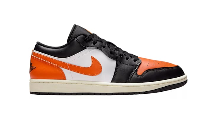 The Air Jordan 1 Low "Shattered Backboard Alternate" colorway. The Air Jordan 1 Low "Shattered Backboard Alternate" colorway.