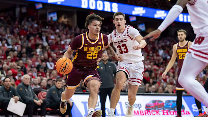 Gophers guard Lu'Cye Patterson drives against the Wisconsin Badgers. Gophers guard Lu'Cye Patterson drives against the Wisconsin Badgers.
