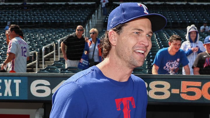 Texas Rangers pitcher Jacob deGrom. Texas Rangers pitcher Jacob deGrom.