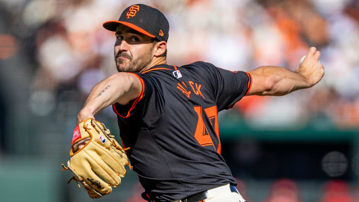 May 11, 2024; San Francisco, California, USA; San Francisco Giants pitcher Mason Black (47) throws a pitch during the third inning against the Cincinnati Reds at Oracle Park. Mandatory Credit: Bob Kupbens-USA TODAY Sports