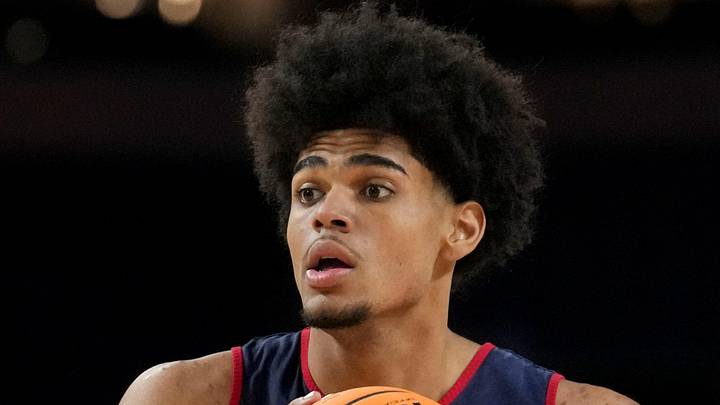 Arizona Wildcats forward Koa Peat (10) practices ahead of a Final Four game on Friday, April 3, 2026, at Lucas Oil Stadium in Indianapolis.