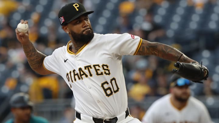 Pittsburgh Pirates relief pitcher Dennis Santana (60) pitches against the Seattle Mariners during the eighth inning at PNC Park. Pittsburgh Pirates relief pitcher Dennis Santana (60) pitches against the Seattle Mariners during the eighth inning at PNC Park.