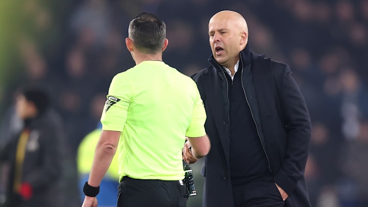 Michael Oliver sent Arne Slot off after Wednesday's draw in the Merseyside Derby Michael Oliver sent Arne Slot off after Wednesday's draw in the Merseyside Derby