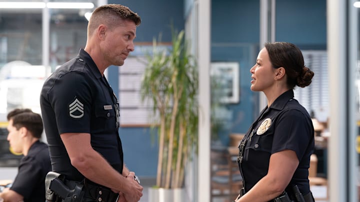 THE ROOKIE - ÒThe ShotÓ - Now recovering from a gunshot wound and feeling the effects of his age, John and the team welcome two new rookies and continue the hunt for two dangerous inmates with very personal vendettas following their prison escape. TUESDAY, JAN. 7 (10:00-11:00 p.m. EST) on ABC. 
ERIC WINTER, MELISSA OÕNEIL