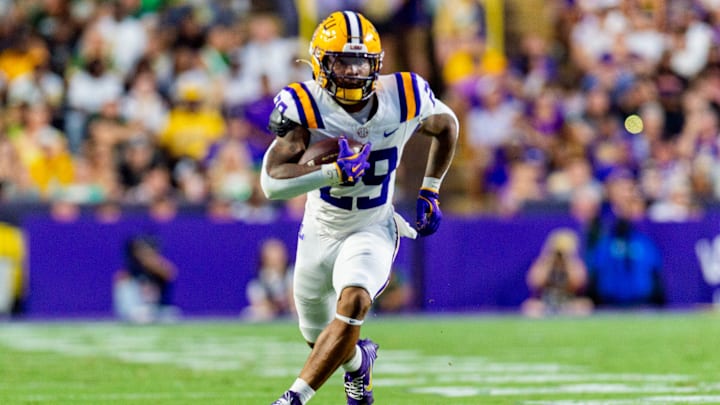 Caden Durham 29, LSU Tigers take on the Southeastern Louisiana. Sept 20, 2025; Baton Rouge, Louisiana, USA; at Tiger Stadium.