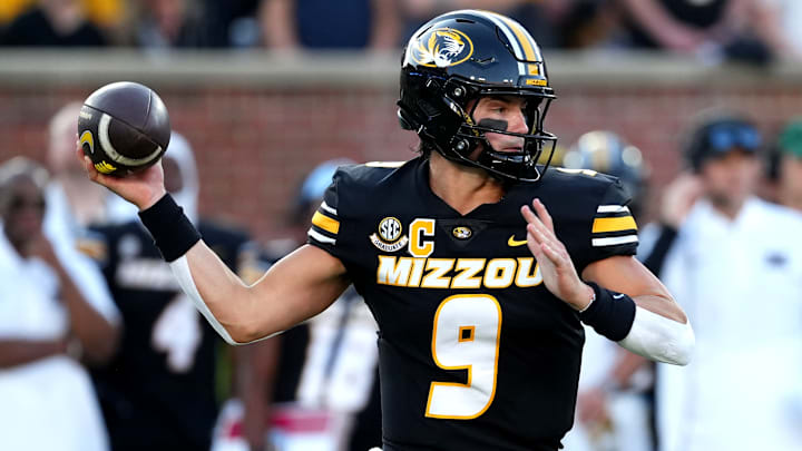 Former Penn State and current Missouri quarterback Beau Pribula