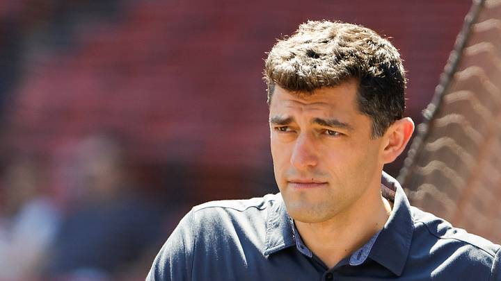 Aug 28, 2022; Boston, Massachusetts, USA; Chaim Bloom, Chief Baseball Officer of the Boston Red Sox on the field before the game between the Boston Red Sox and the Tampa Bay Rays at Fenway Park. Mandatory Credit: Winslow Townson-USA TODAY Sports Aug 28, 2022; Boston, Massachusetts, USA; Chaim Bloom, Chief Baseball Officer of the Boston Red Sox on the field before the game between the Boston Red Sox and the Tampa Bay Rays at Fenway Park. Mandatory Credit: Winslow Townson-USA TODAY Sports