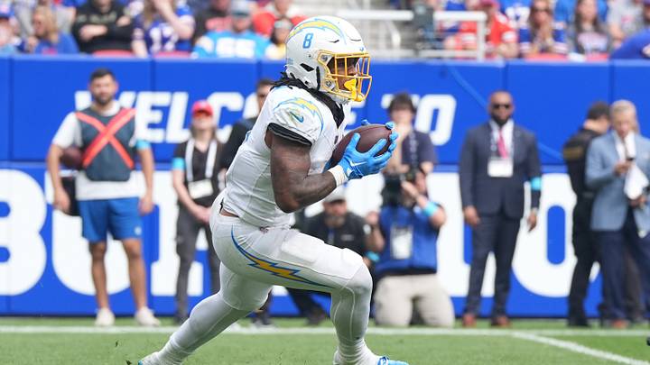 Bet the UNDER on Omarion Hampton's rushing yards total in Week 4. Bet the UNDER on Omarion Hampton's rushing yards total in Week 4.
