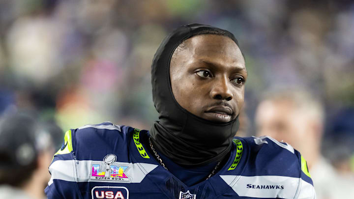 Seattle Seahawks cornerback Riq Woolen during Super Bowl LX