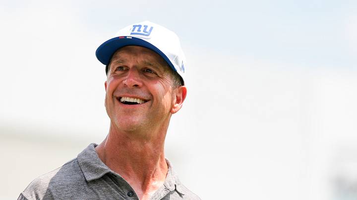 New York Giants head coach John Harbaugh