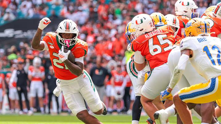 Oct 24, 2026; Miami Gardens, Florida, USA; Miami Hurricanes running back Javian Mallory (21) runs with the football against the Pittsburgh Panthers during the second quarter at Hard Rock Stadium. Mandatory Credit: Sam Navarro-Imagn Images Oct 24, 2026; Miami Gardens, Florida, USA; Miami Hurricanes running back Javian Mallory (21) runs with the football against the Pittsburgh Panthers during the second quarter at Hard Rock Stadium. Mandatory Credit: Sam Navarro-Imagn Images