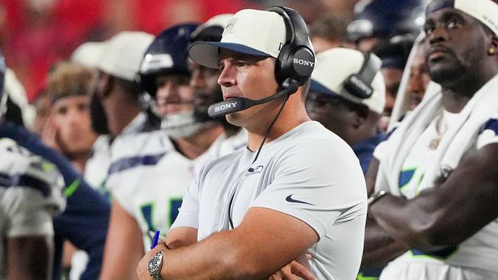 Seattle Seahawks head coach Mike MacDonald watches play against the Kansas City Chiefs. Seattle Seahawks head coach Mike MacDonald watches play against the Kansas City Chiefs.