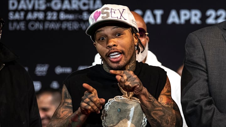 Gervonta "Tank" Davis during an April 20, 2023 press conference.