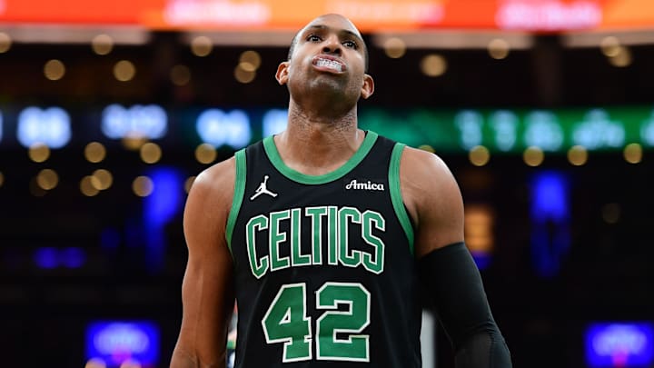 Mar 18, 2025; Boston, Massachusetts, USA; Boston Celtics center Al Horford (42) during the second half against the Brooklyn Nets at TD Garden. Mandatory Credit: Bob DeChiara-Imagn Images Mar 18, 2025; Boston, Massachusetts, USA; Boston Celtics center Al Horford (42) during the second half against the Brooklyn Nets at TD Garden. Mandatory Credit: Bob DeChiara-Imagn Images