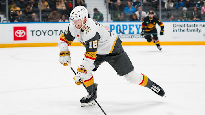 Dorofeyev playing against the Canucks earlier this month.