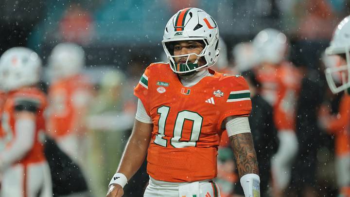Oct 17, 2026; Miami Gardens, Florida, USA; Miami Hurricanes quarterback Darian Mensah (10) warms up before a game against the Florida State Seminoles at Hard Rock Stadium. Mandatory Credit: Sam Navarro-Imagn Images Oct 17, 2026; Miami Gardens, Florida, USA; Miami Hurricanes quarterback Darian Mensah (10) warms up before a game against the Florida State Seminoles at Hard Rock Stadium. Mandatory Credit: Sam Navarro-Imagn Images