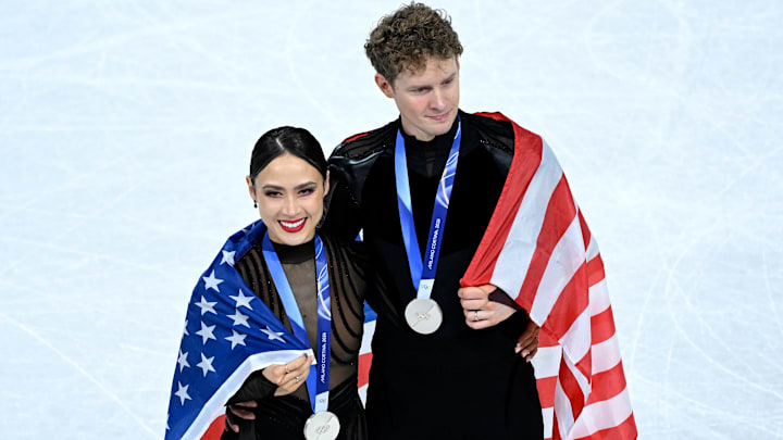 Madison Chock and Evan Bates won the silver medal in the ice dance competition.