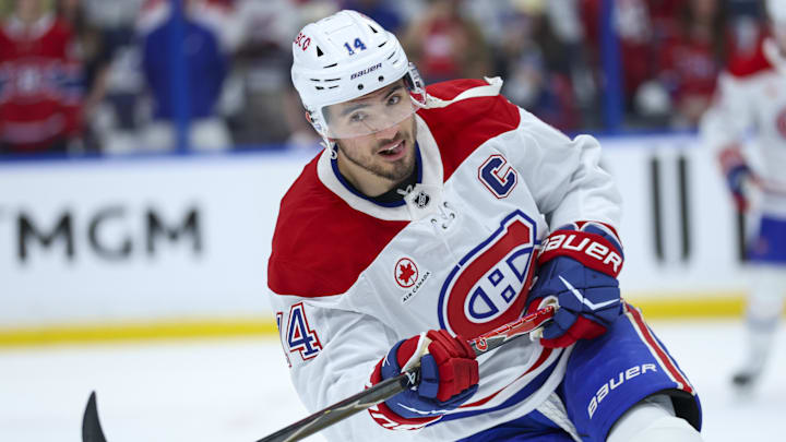 Nick Suzuki has given the Canadiens a 1–0 lead.