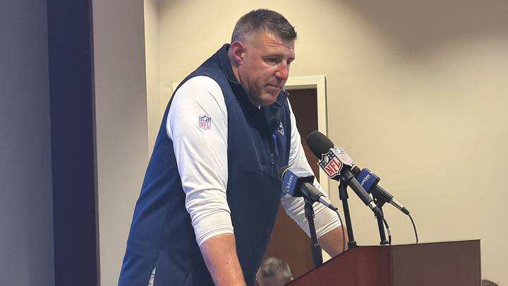 New England Patriots head coach Mike Vrabel speaks to the media following his team's 20-3 win over the Pittsburgh Steelers. New England Patriots head coach Mike Vrabel speaks to the media following his team's 20-3 win over the Pittsburgh Steelers.