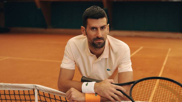 Novak Djokovic debuts his Lacoste kit for the 2026 French Open. Novak Djokovic debuts his Lacoste kit for the 2026 French Open.