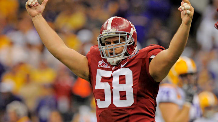 Jan 9, 2012; New Orleans, LA, USA; Alabama Crimson Tide defensive lineman Nick Gentry (58) Jan 9, 2012; New Orleans, LA, USA; Alabama Crimson Tide defensive lineman Nick Gentry (58)