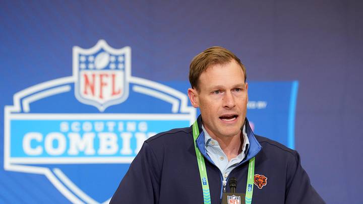 Feb 24, 2026; Indianapolis, IN, USA; Chicago Bears coach Ben Johnson speaks at the NFL Scouting Combine at the Indiana Convention Center. Mandatory Credit: Kirby Lee-Imagn Images Feb 24, 2026; Indianapolis, IN, USA; Chicago Bears coach Ben Johnson speaks at the NFL Scouting Combine at the Indiana Convention Center. Mandatory Credit: Kirby Lee-Imagn Images