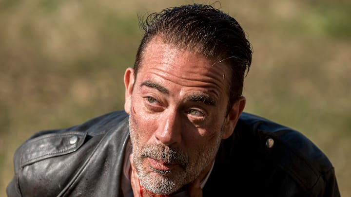 Jeffrey Dean Morgan as Negan - The Walking Dead _ Season 8, Episode 16 - Photo Credit: Gene Page/AMC Jeffrey Dean Morgan as Negan - The Walking Dead _ Season 8, Episode 16 - Photo Credit: Gene Page/AMC