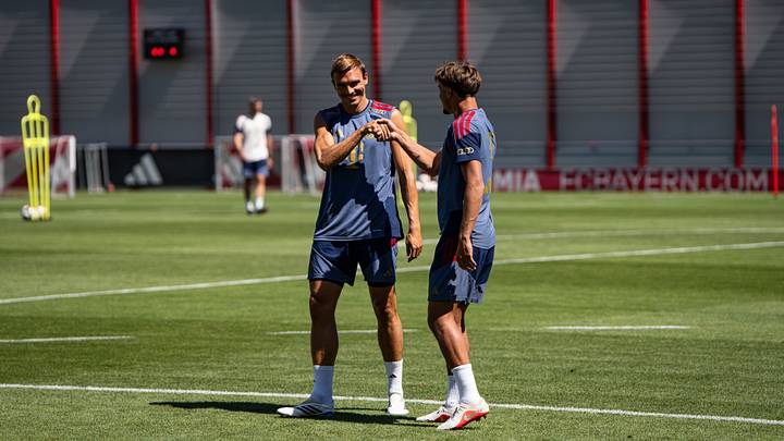 Joao Palhinha (L) is expected to leave Bayern Munich this summer.
