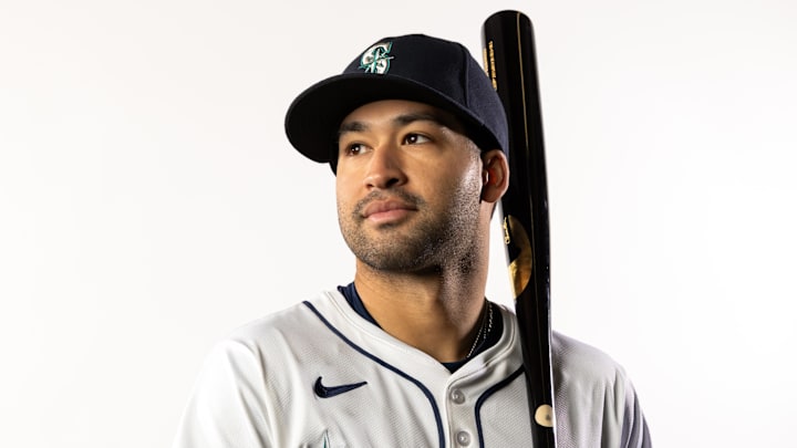 Seattle Mariners outfielder Rhylan Thomas poses for a portrait during media day Feb. 20 at Peoria Sports Complex. Seattle Mariners outfielder Rhylan Thomas poses for a portrait during media day Feb. 20 at Peoria Sports Complex.