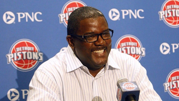 Joe Dumars talks with reporters on May 25, 2010, in Auburn Hills.

Joe Dumars