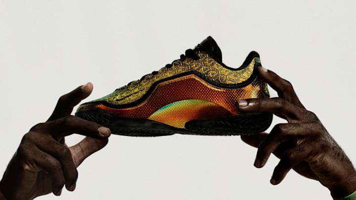 The Nike LeBron 23 launches in the "Uncharted" colorway. The Nike LeBron 23 launches in the "Uncharted" colorway.