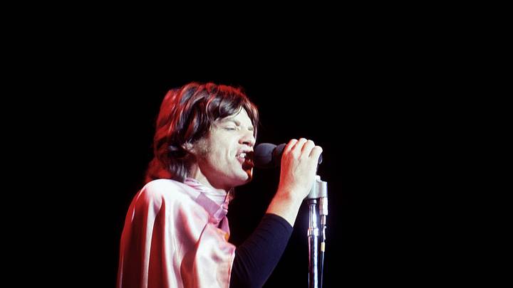 Mick Jagger of the Rolling Stones at Altamont Mick Jagger of the Rolling Stones at Altamont