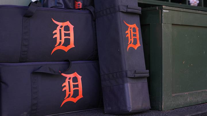 Equipment bags with the Detroit Tigers logo sit in the dugout. Credit: Darren Yamashita-Imagn Images Equipment bags with the Detroit Tigers logo sit in the dugout. Credit: Darren Yamashita-Imagn Images