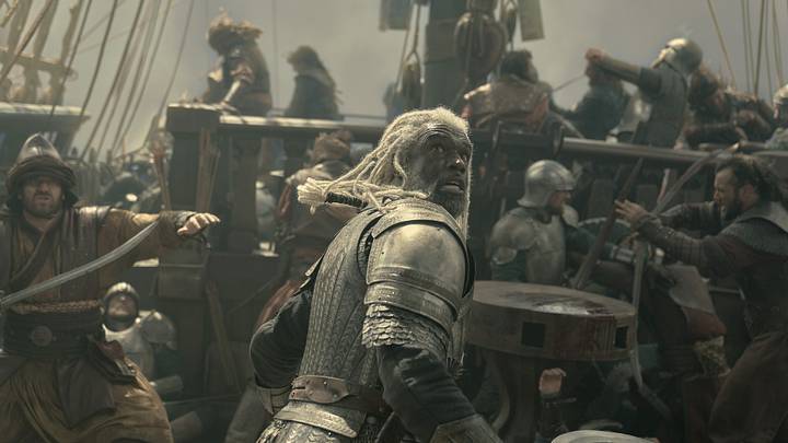 Steve Toussaint as Corlys Velaryon in House of the Dragon season 3. Photograph by Ollie Upton/HBO. Steve Toussaint as Corlys Velaryon in House of the Dragon season 3. Photograph by Ollie Upton/HBO.