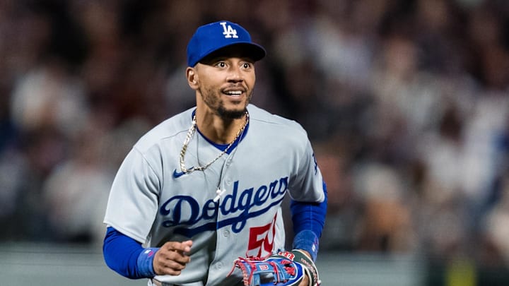 Sep 29, 2023; San Francisco, California, USA; Los Angeles Dodgers second baseman Mookie Betts (50)