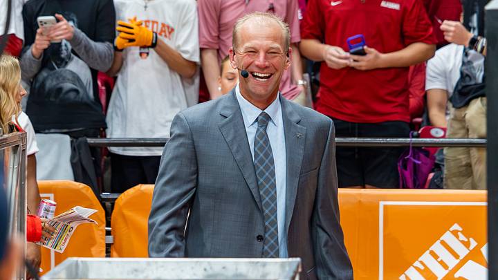 Alabama head coach Kalen DeBoer during ESPN's College GameDay in Coleman Coliseum before the game against Georgia on Oct 10, 2026. Alabama head coach Kalen DeBoer during ESPN's College GameDay in Coleman Coliseum before the game against Georgia on Oct 10, 2026.