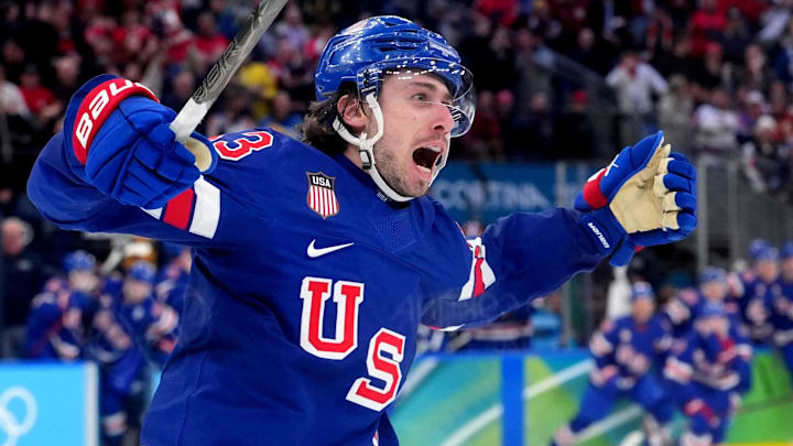 Quinn Hughes's overtime game-winner sent Team USA to the semifinals in the Milan Cortina Games. 