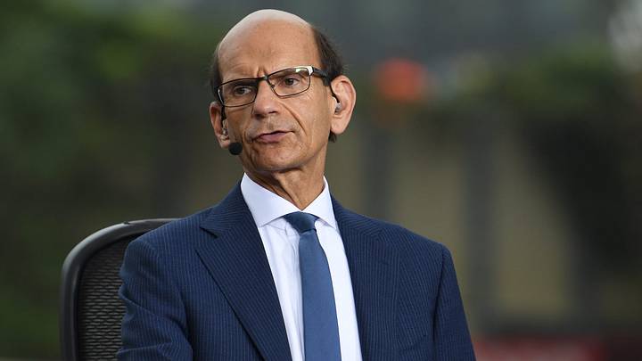 Paul Finebaum, radio and ESPN television personality, gets ready to speak on television near activities. Paul Finebaum, radio and ESPN television personality, gets ready to speak on television near activities.