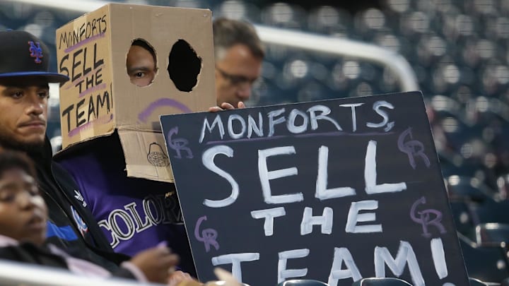 A Colorado Rockies fan expresses his displeasure with the direction of the organization.