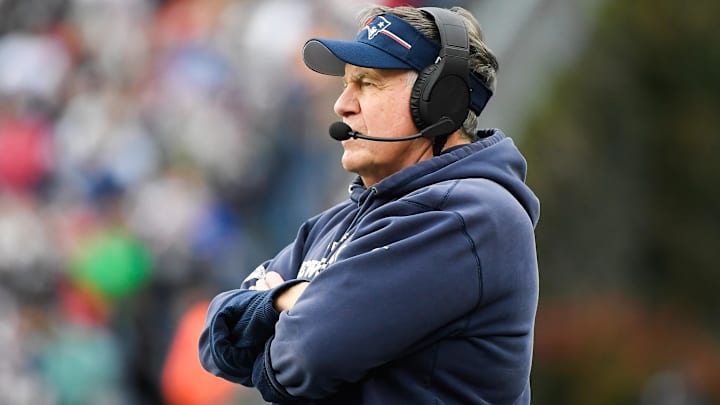 Oct 22, 2023; Foxborough, Massachusetts, USA; New England Patriots head coach Bill Belichick during