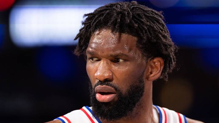 Oct 24, 2026; Philadelphia, Pennsylvania, USA; Philadelphia 76ers center Joel Embiid (21) looks on against the Milwaukee Bucks during the fourth quarter at Xfinity Mobile Arena. Oct 24, 2026; Philadelphia, Pennsylvania, USA; Philadelphia 76ers center Joel Embiid (21) looks on against the Milwaukee Bucks during the fourth quarter at Xfinity Mobile Arena.