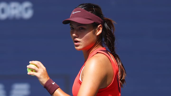 Emma Raducanu during her loss to Elena Rybakina at the 2025 US Open.